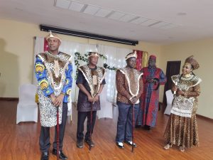 Newly coronated Chiefs, Chief Robinson, Chief Samson Esudu and Chief Chris Phillips in Guyana